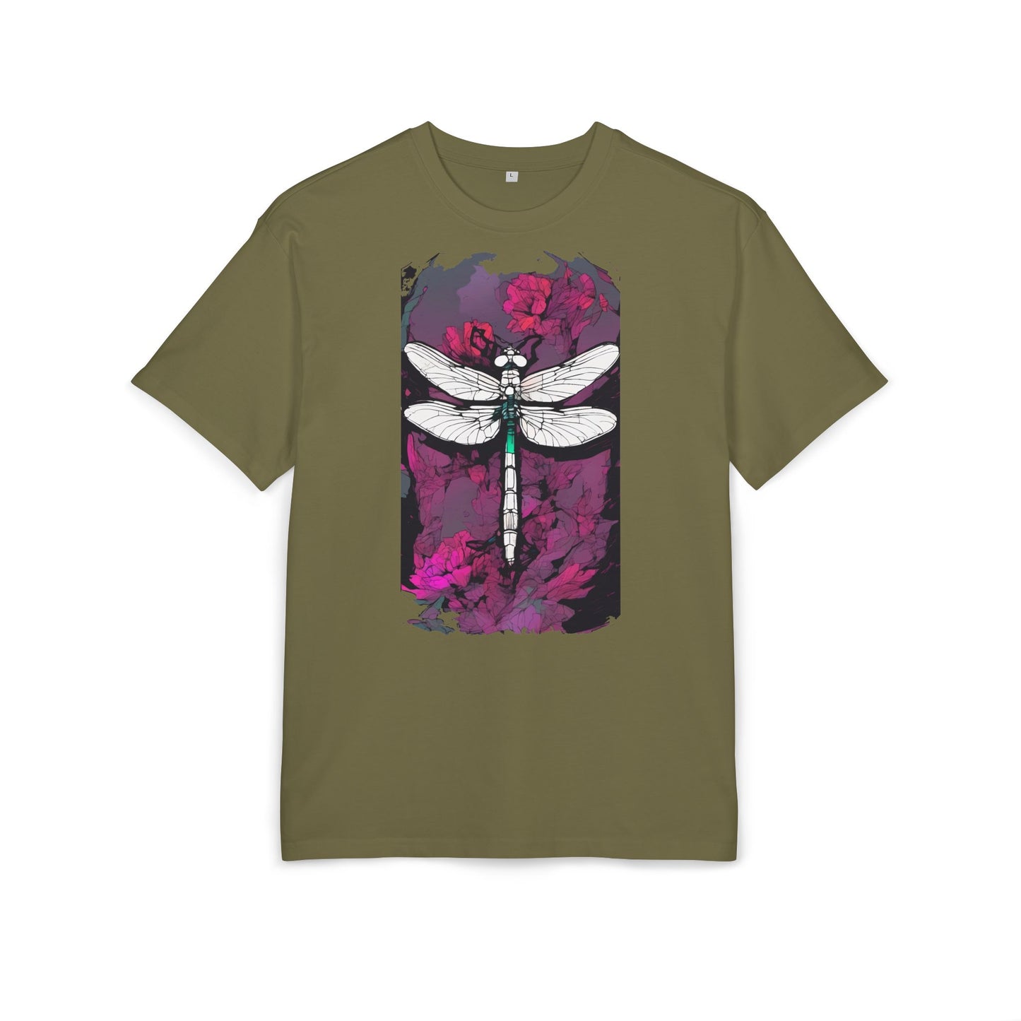 Dragonfly Art Unisex Heavy Oversize Tee, Nature Lover Shirt, Gift for Her, Artistic Tee, Summer Fashion, Relaxed Fit Clothing