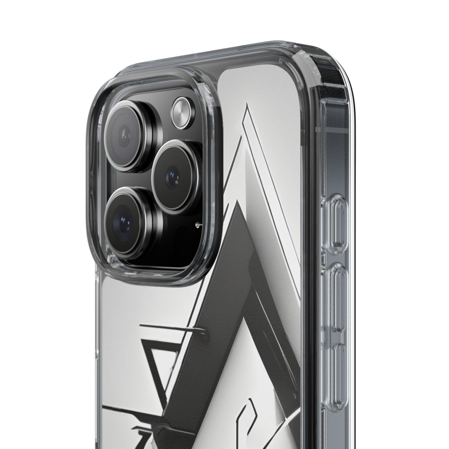 Clear Phone Case with Abstract Edgy Design Print