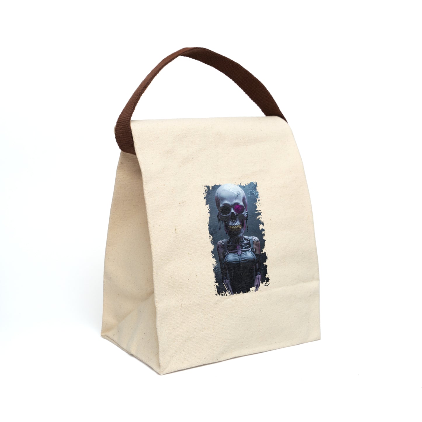 Stylish Canvas Lunch Bag, Fun Skull Design, Eco-Friendly Tote, Back to School, Lunchbox, Picnic Pouch, Gift for Halloween