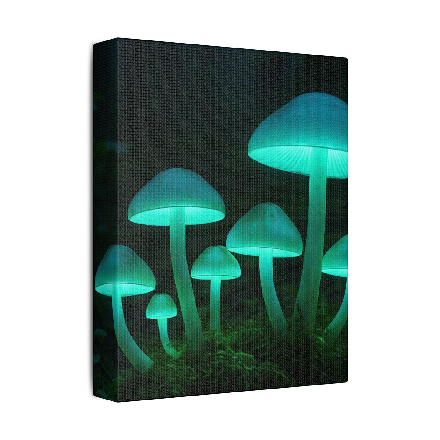 Glowing Mushroom Canvas Art Print, Mystical Wall Decor, Nature Lovers Gift, Home Aesthetic, Unique Artwork for Bedrooms, Living Rooms