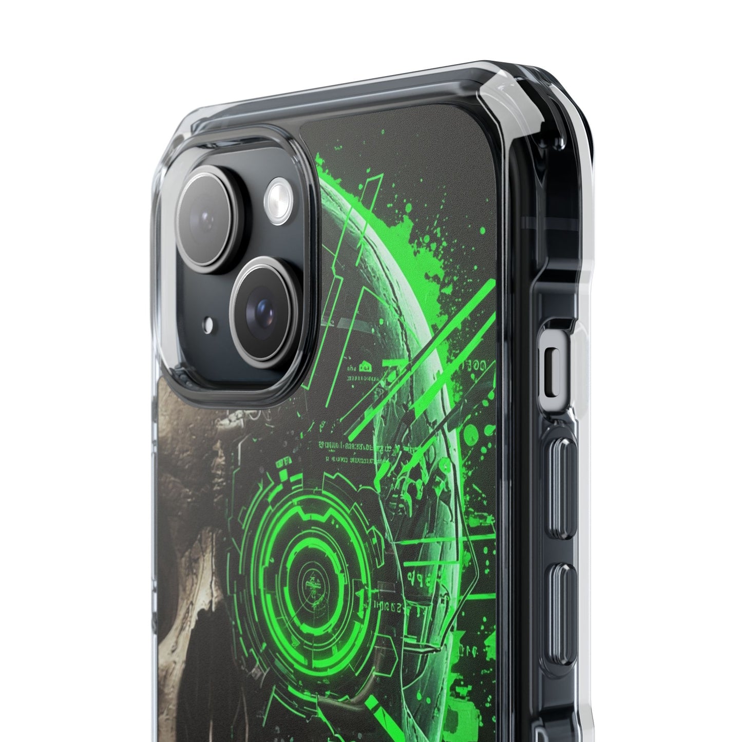 Skull Graphic Phone Case - Magnetic Clear Impact Cases, Skull Design, Unique Phone Protection, Edgy Gift for Tech Lovers