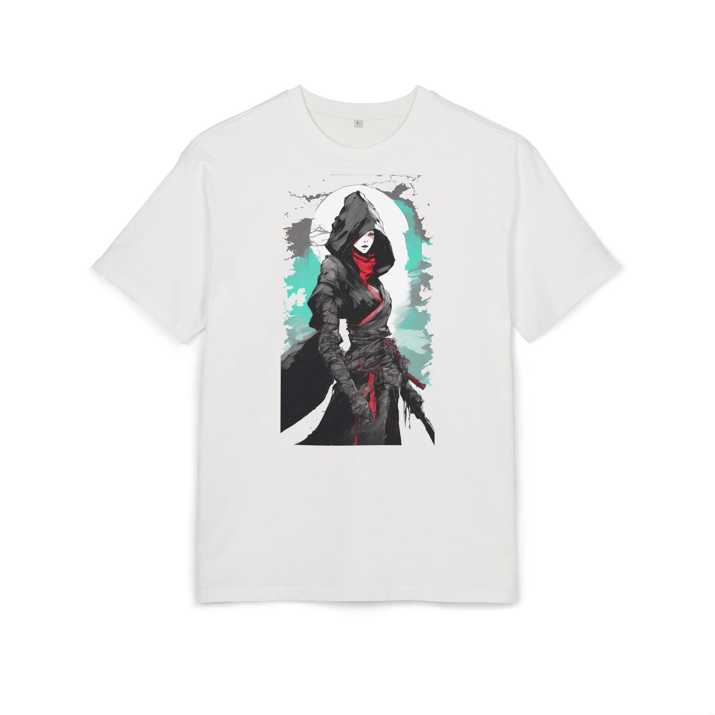 Hooded Warrior Oversize Tee | Unisex Graphic Shirt | Comfortable Casual Wear | Perfect for Comic Con, Gift for Gamers, Streetwear Fashion
