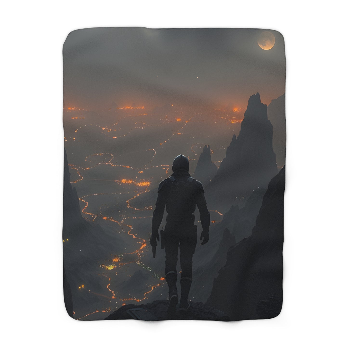 Adventure Skyline Sherpa Fleece Blanket - Cozy Throw for Stargazers & Dreamers