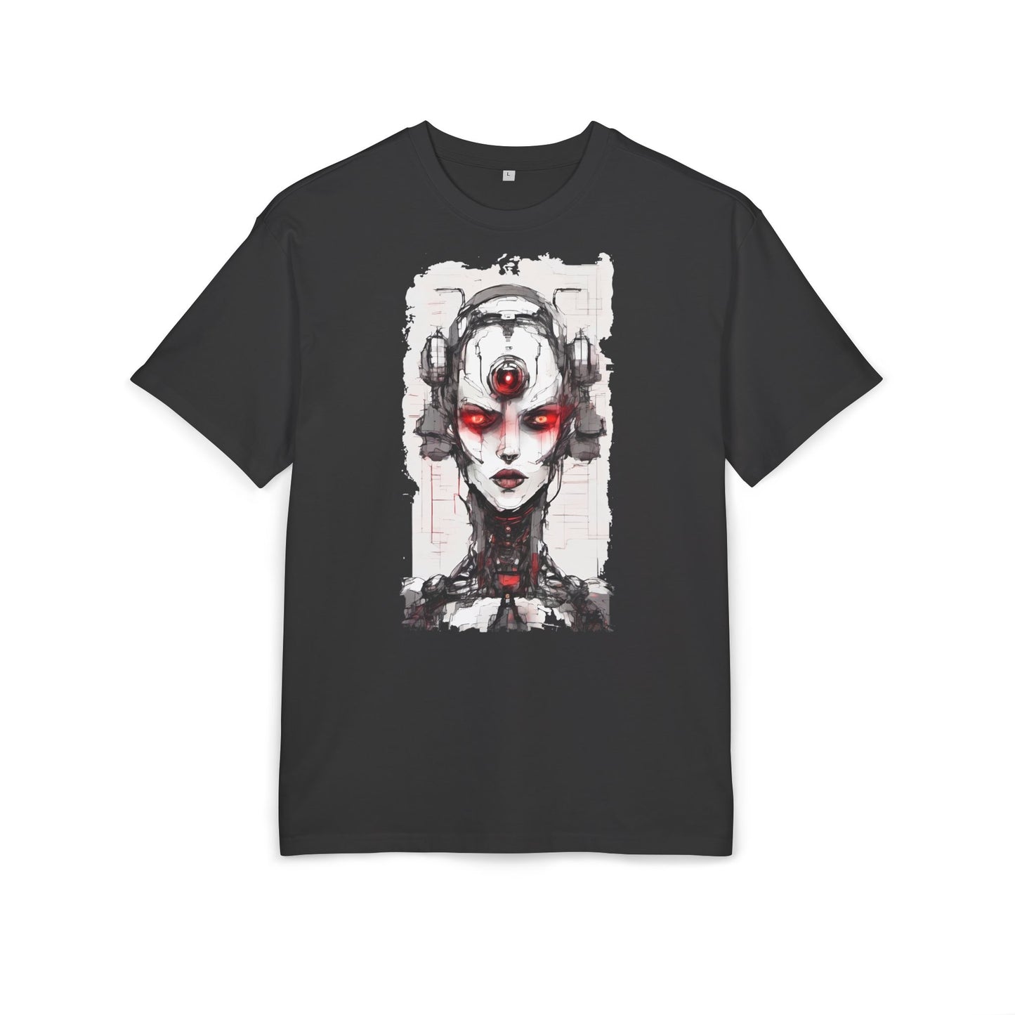 Futuristic Graphic Tee, Cyberpunk Oversized T-Shirt, Unisex Retro Style, Streetwear Top, Gift for Tech Lovers, Summer Casual Wear