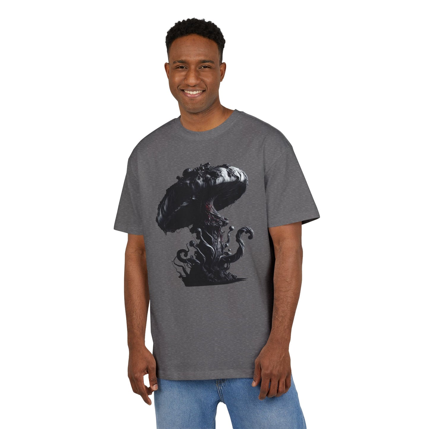 Vintage Mushroom Graphic Unisex Heavy Oversize Tee