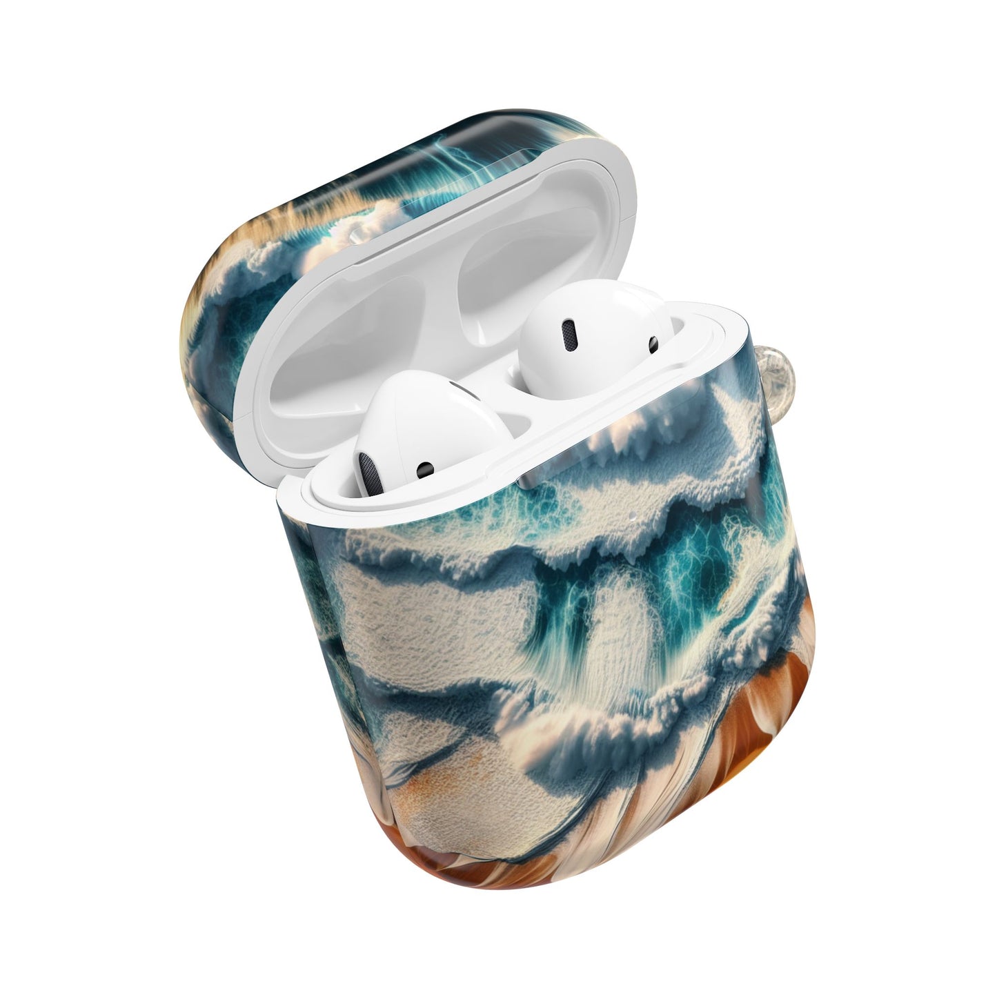 Ocean Wave AirPod Case - Waterproof Protection, Trendy Accessories for Summer, Beach Lover Gift, Cute Tech Cover, Tropical Aesthetic