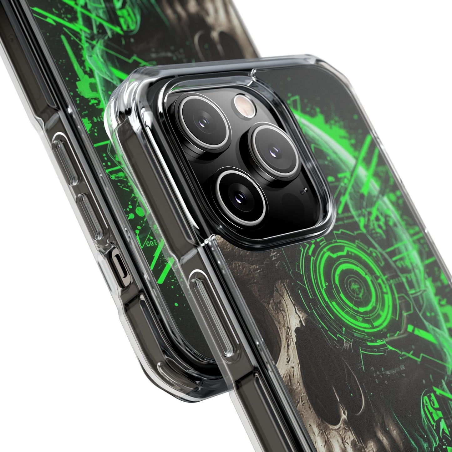 Skull Graphic Phone Case - Magnetic Clear Impact Cases, Skull Design, Unique Phone Protection, Edgy Gift for Tech Lovers