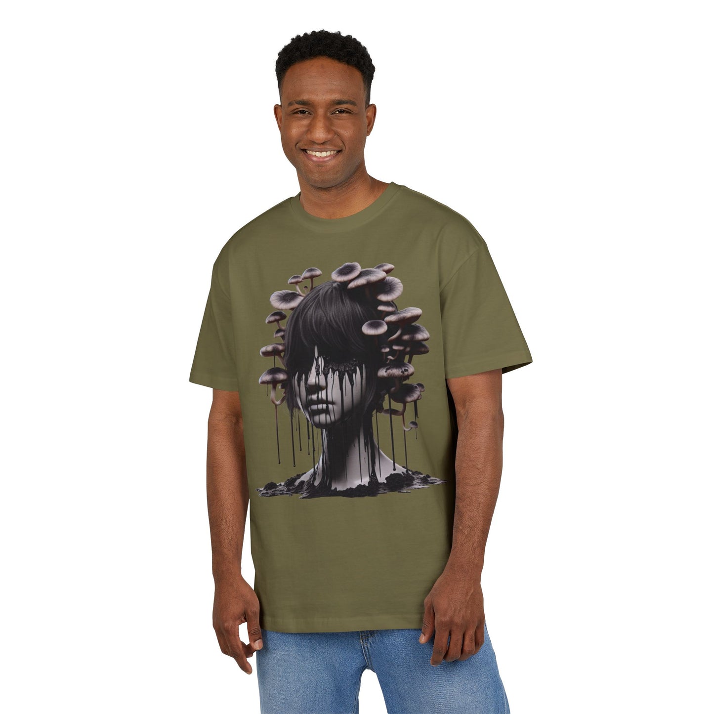 Mystical Mushroom Graphic Unisex Heavy Oversize Tee