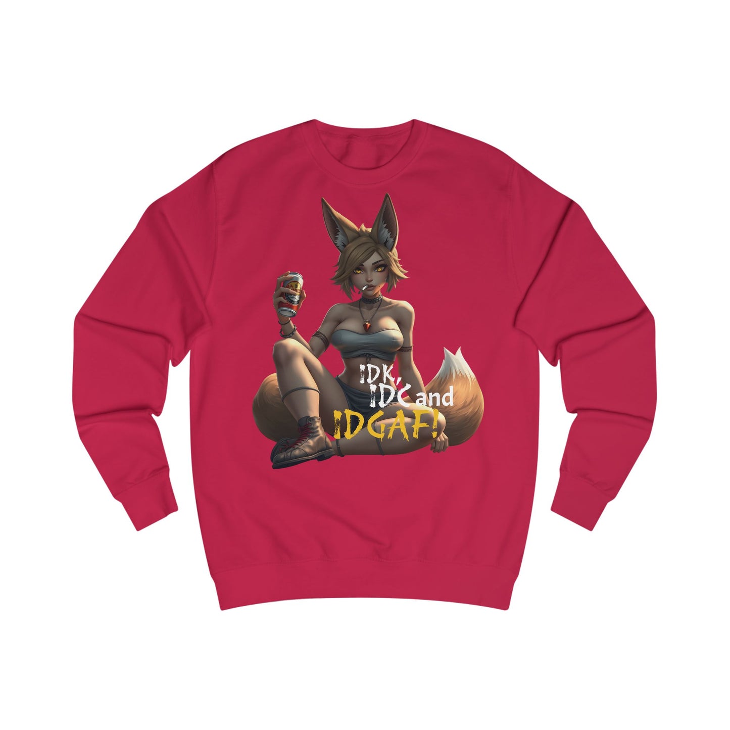 Edgy Graphic Sweatshirt, Unisex Casual Top, Fun Gift, Anime Inspired Apparel, Perfect for LOL Moments, Quirky Style for Everyday Wear