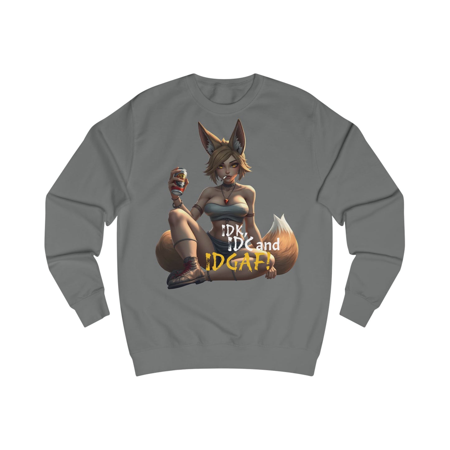 Edgy Graphic Sweatshirt, Unisex Casual Top, Fun Gift, Anime Inspired Apparel, Perfect for LOL Moments, Quirky Style for Everyday Wear