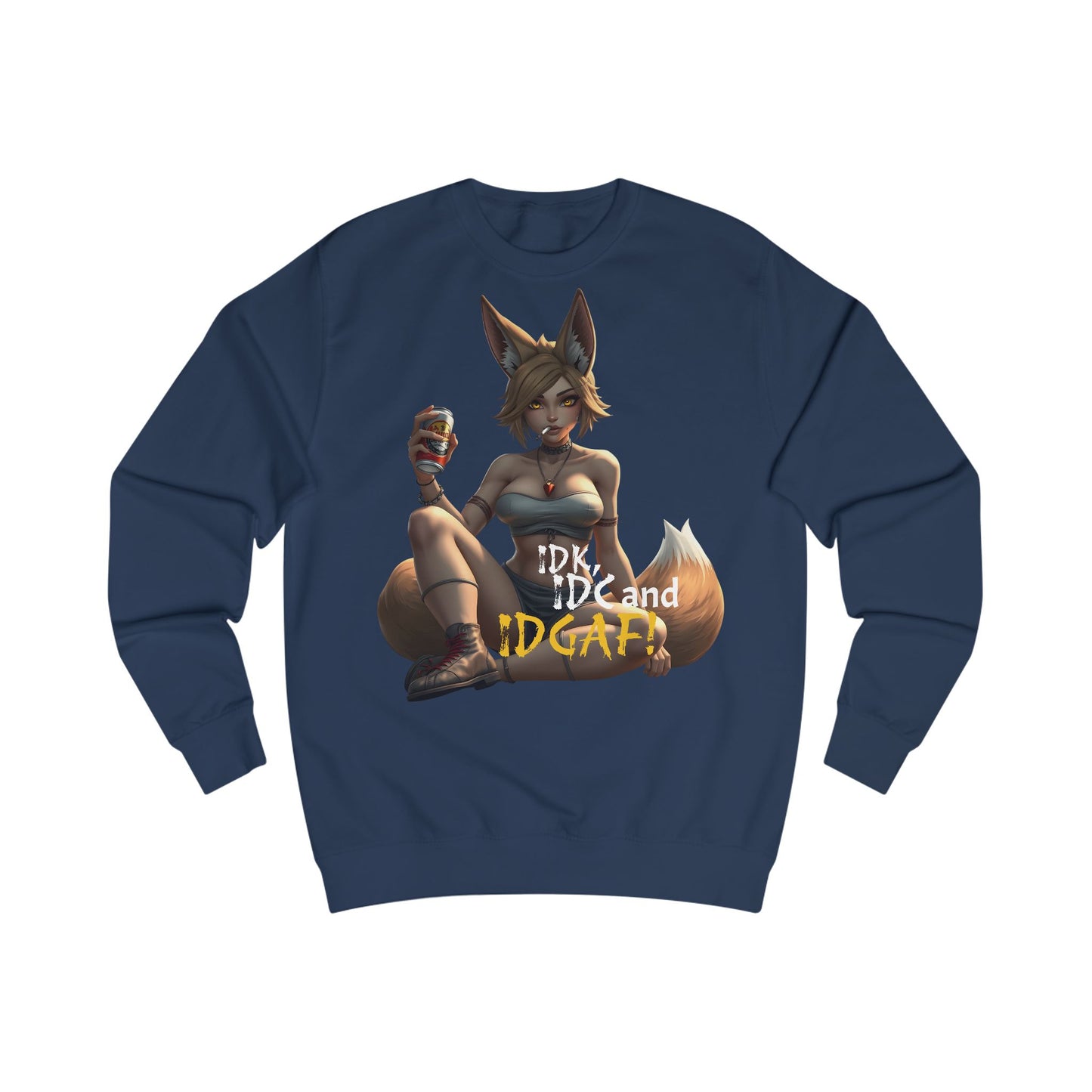 Edgy Graphic Sweatshirt, Unisex Casual Top, Fun Gift, Anime Inspired Apparel, Perfect for LOL Moments, Quirky Style for Everyday Wear
