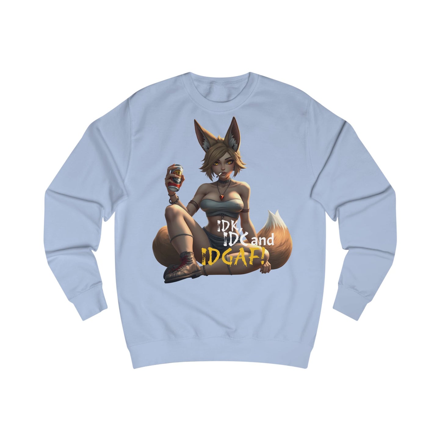 Edgy Graphic Sweatshirt, Unisex Casual Top, Fun Gift, Anime Inspired Apparel, Perfect for LOL Moments, Quirky Style for Everyday Wear