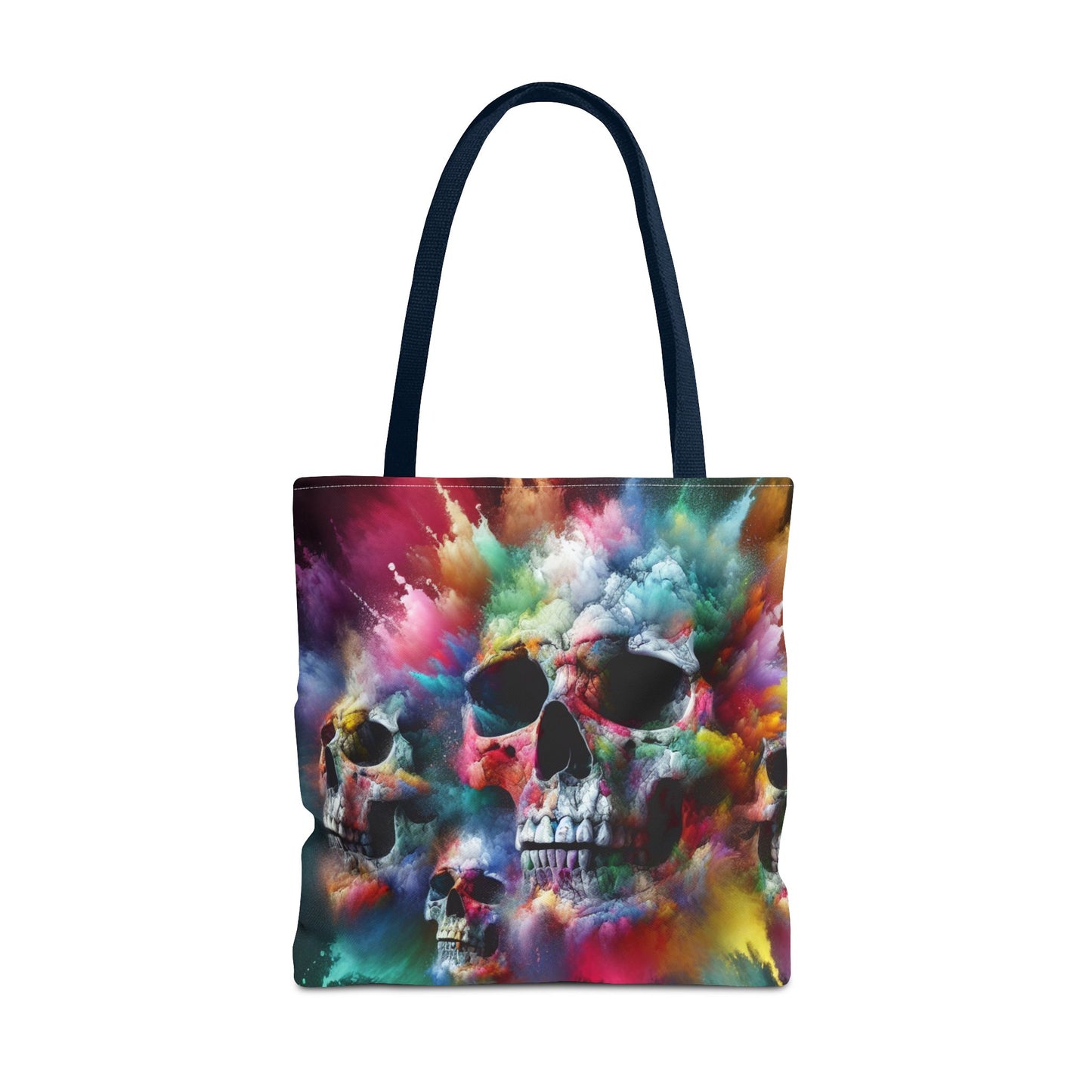 Colorful Skull Tote Bag - Artistic AOP Design, Perfect for Festivals, Everyday Use, Gift for Art Lovers, Boho Vibes