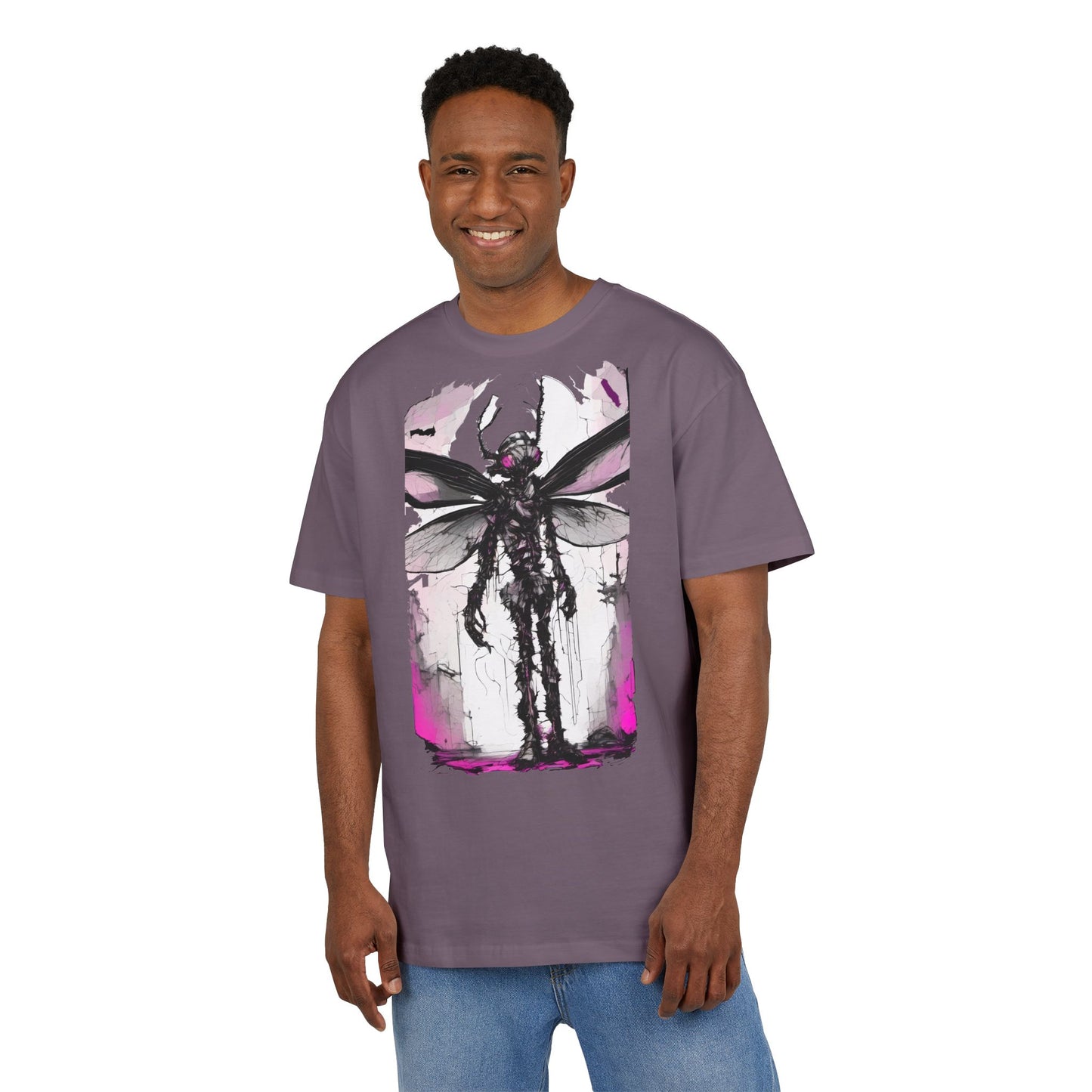 Edgy Artistic Oversize Tee, Graphic Tee, Unisex Shirt, Casual Wear, Statement Piece, Gift for Art Lovers