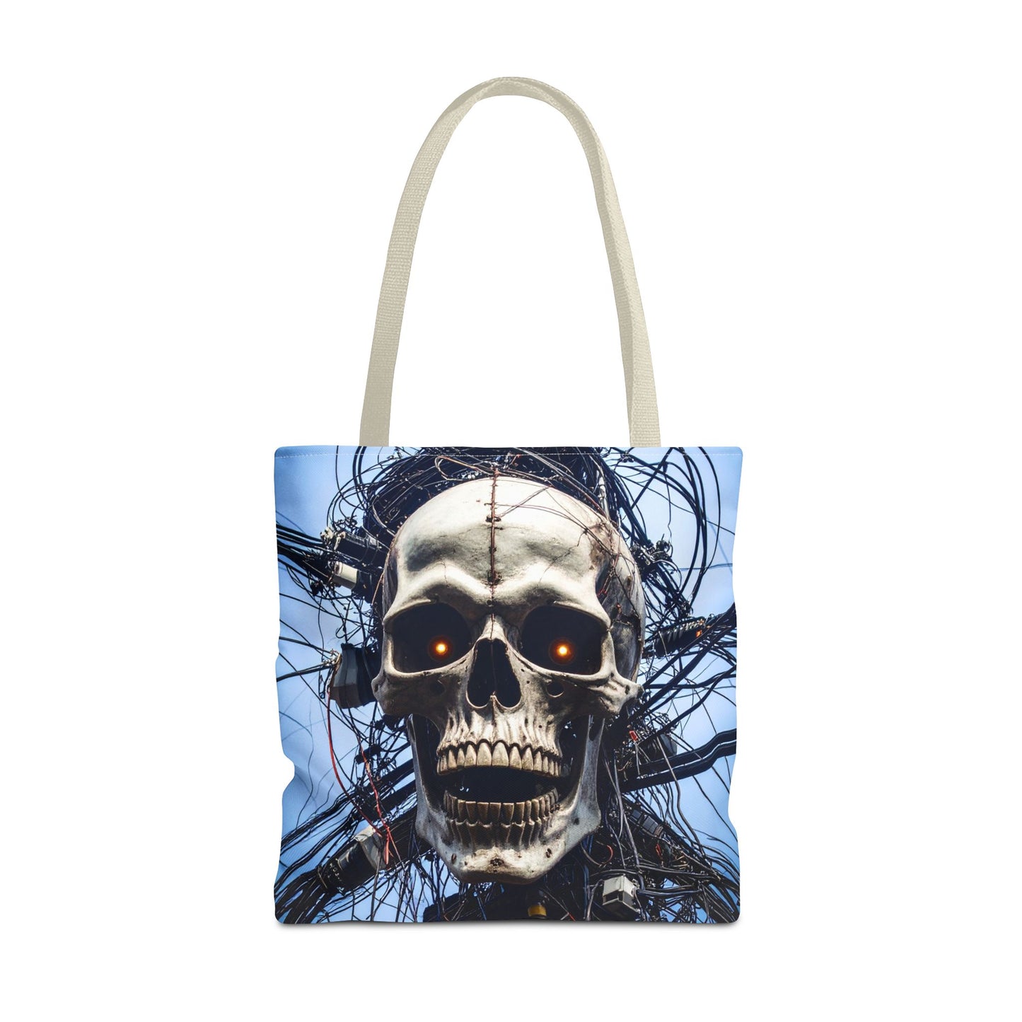 Gothic Skull Tote Bag, Gift for Halloween, Edgy Fashion Accessory, Unique Shopping Bag, Cool Graphic Reusable Tote