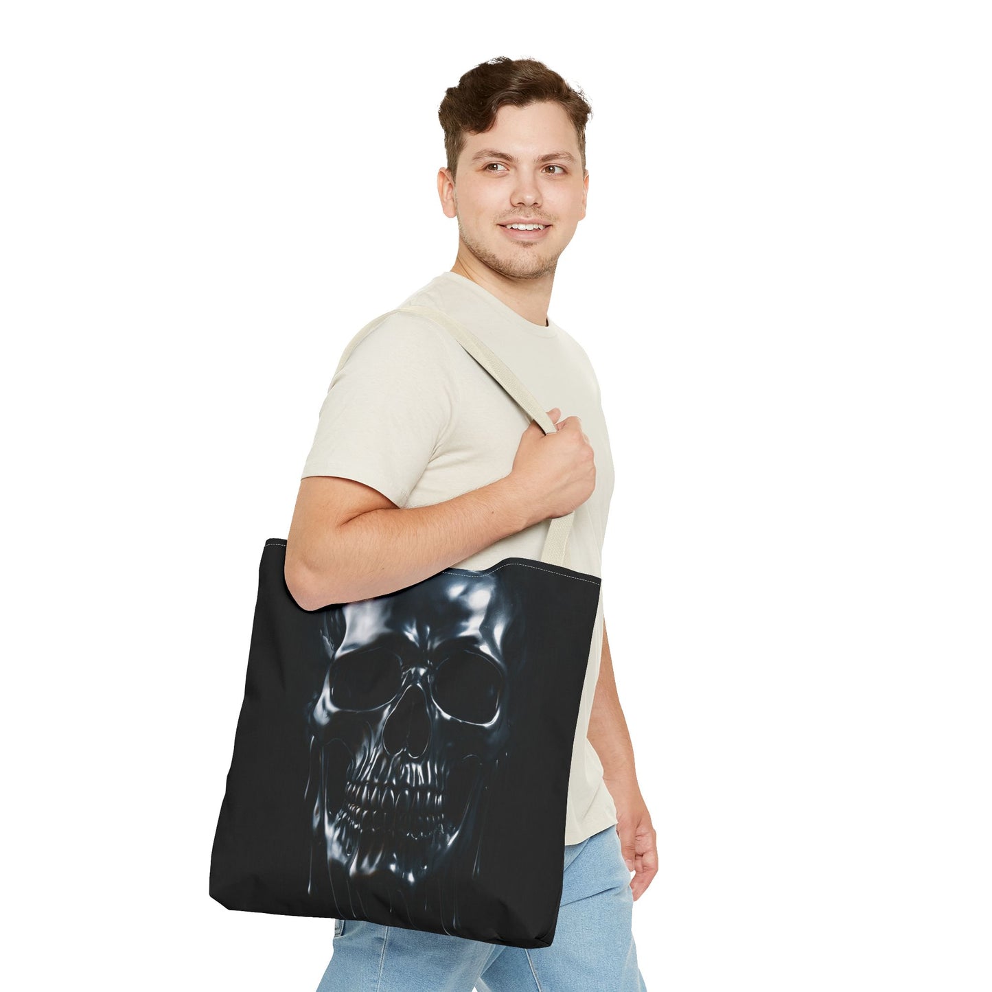 Gothic Skull Tote Bag, Edgy Fashion Accessory, Perfect for Halloween, Unique Gift Idea, Stylish Shopping Companion, All-Occasion Use