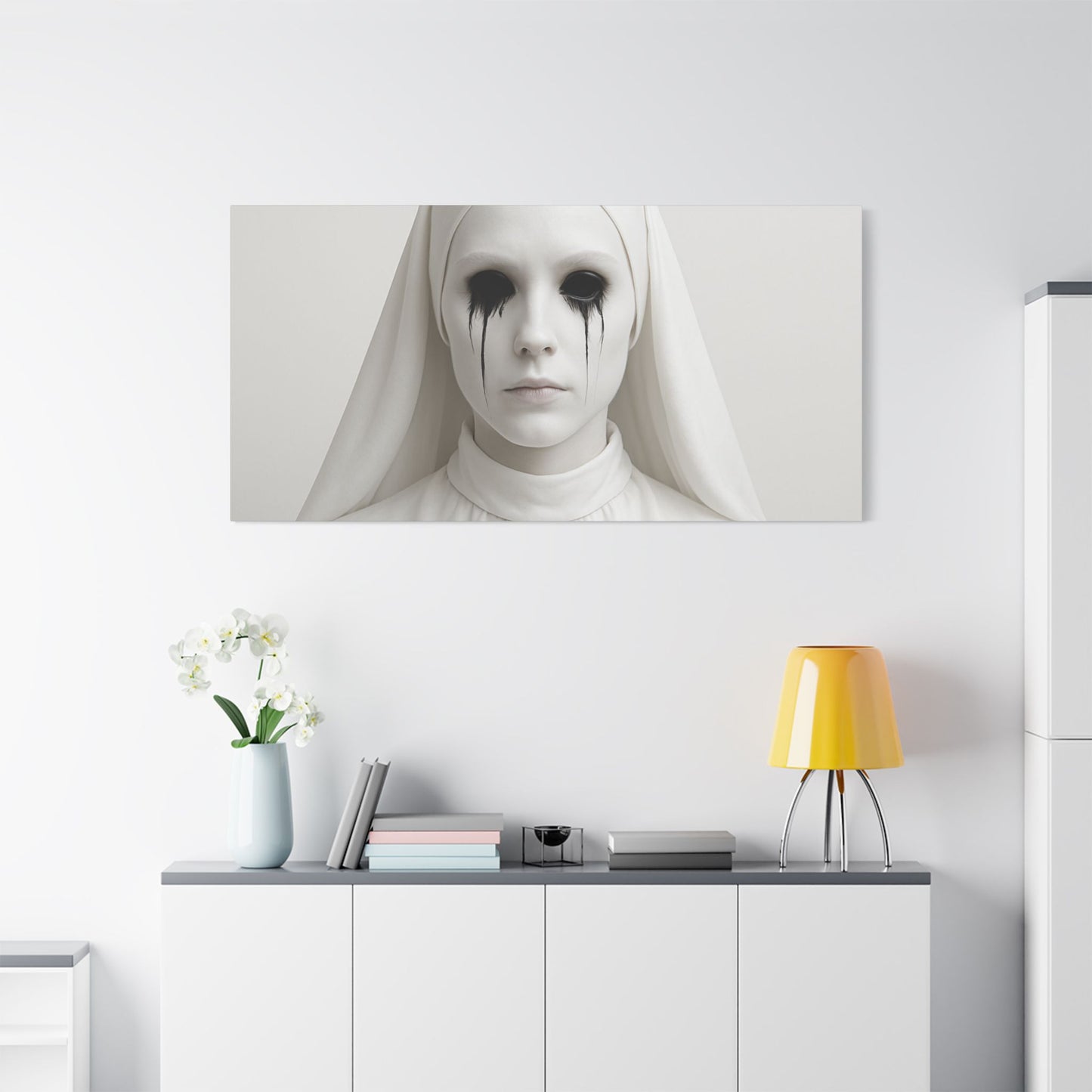 Eerie Art Canvas Print, Creepy Home Decor, Gothic Wall Art, Haunted House Decoration, Dark Aesthetic Gift