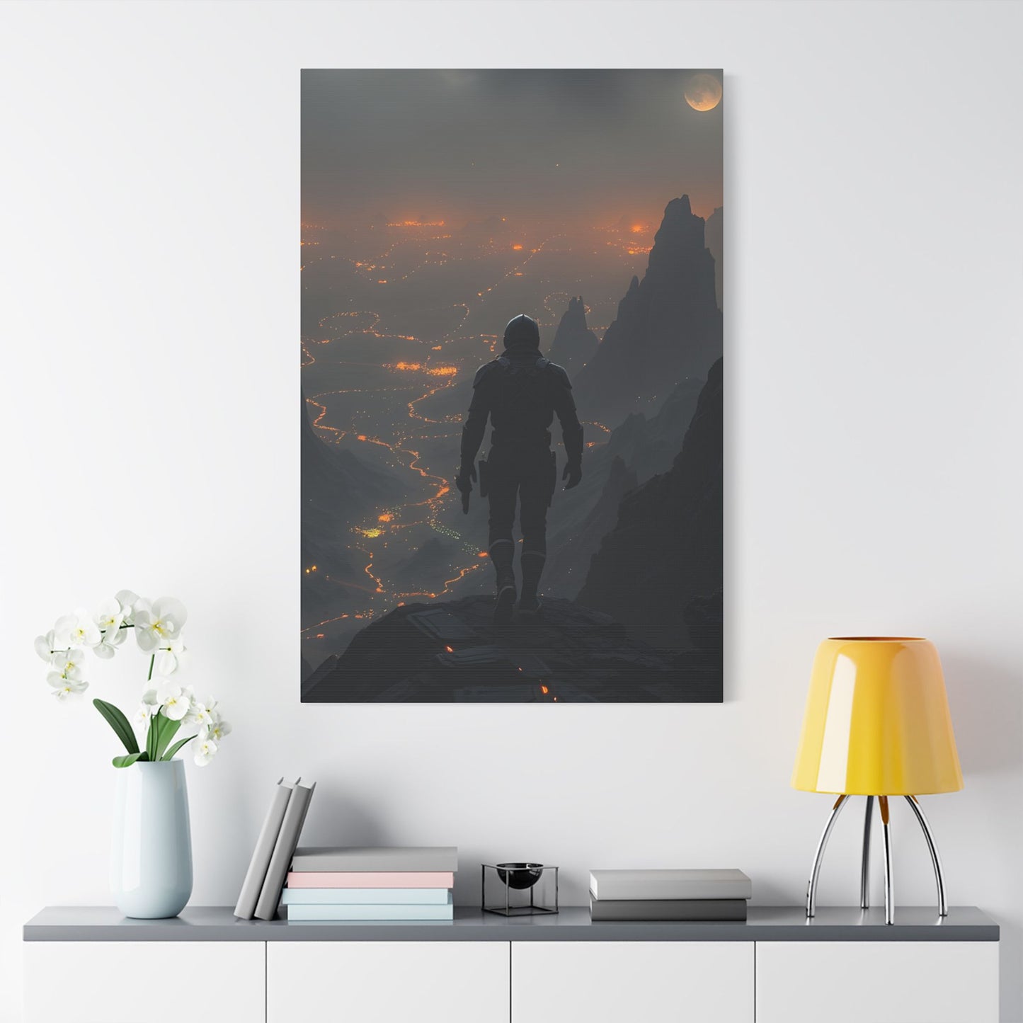 Stretched Canvas Art Print, Adventure Wall Decor, Sci-Fi Home Decor, Gamer Room Decoration, Unique Gift Idea