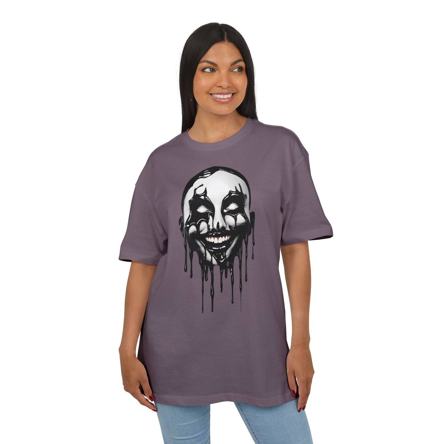 Gothic Graffiti Oversized Tee - Trendy Streetwear, Unisex Fashion Shirt, Edgy Graphic Tee, Perfect for Halloween, Casual Wear