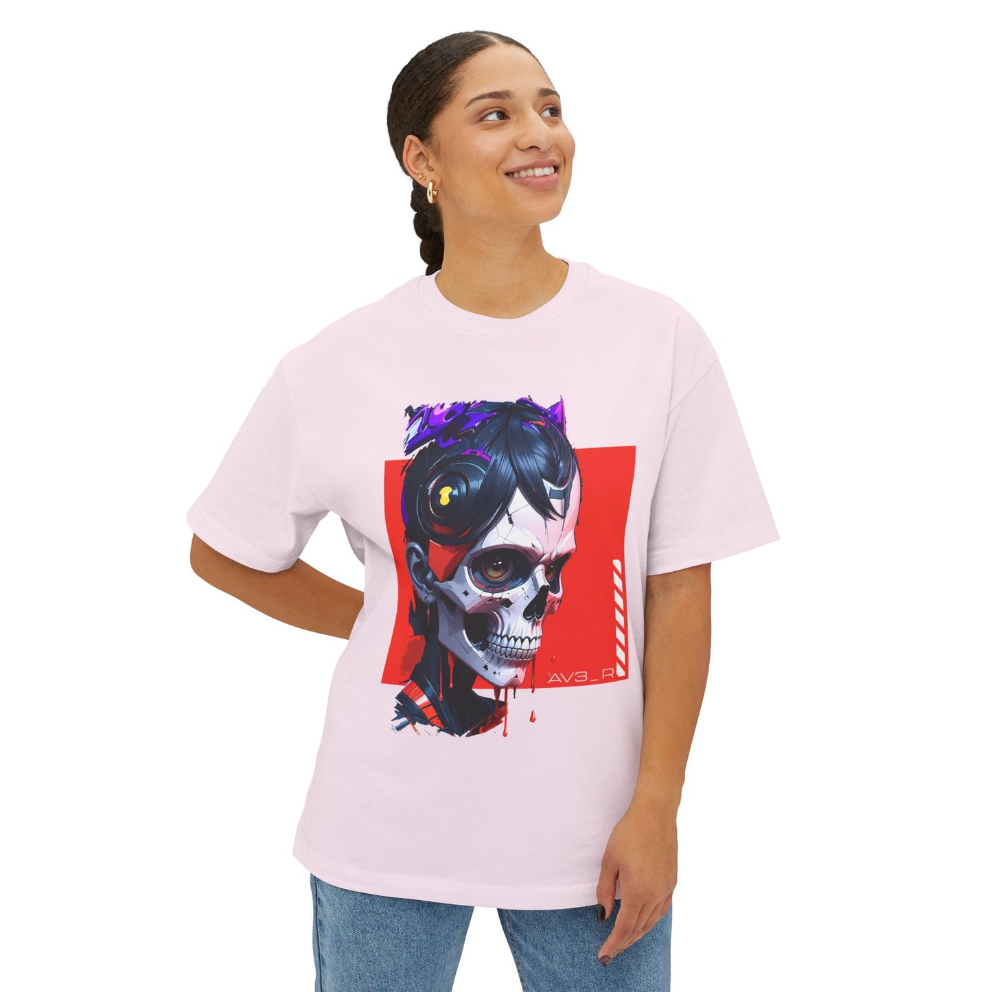 Edgy Oversized Tee with Skull Design, Streetwear Shirt for Art Lovers, Unisex Graphic Tee, Halloween Apparel, Trendy Casual Wear