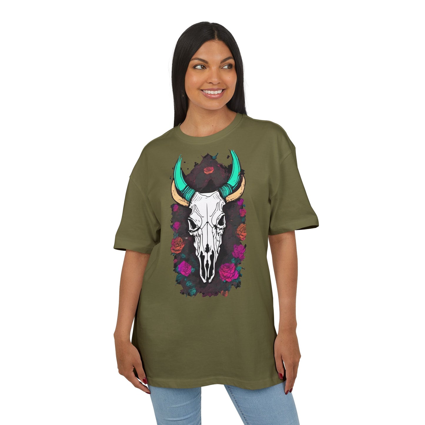 Bohemian Skull Graphic Tee, Unisex Heavy Oversize Tee, Cool Graphic T-Shirt, Festival Fashion, Casual Wear, Unique Gift Idea