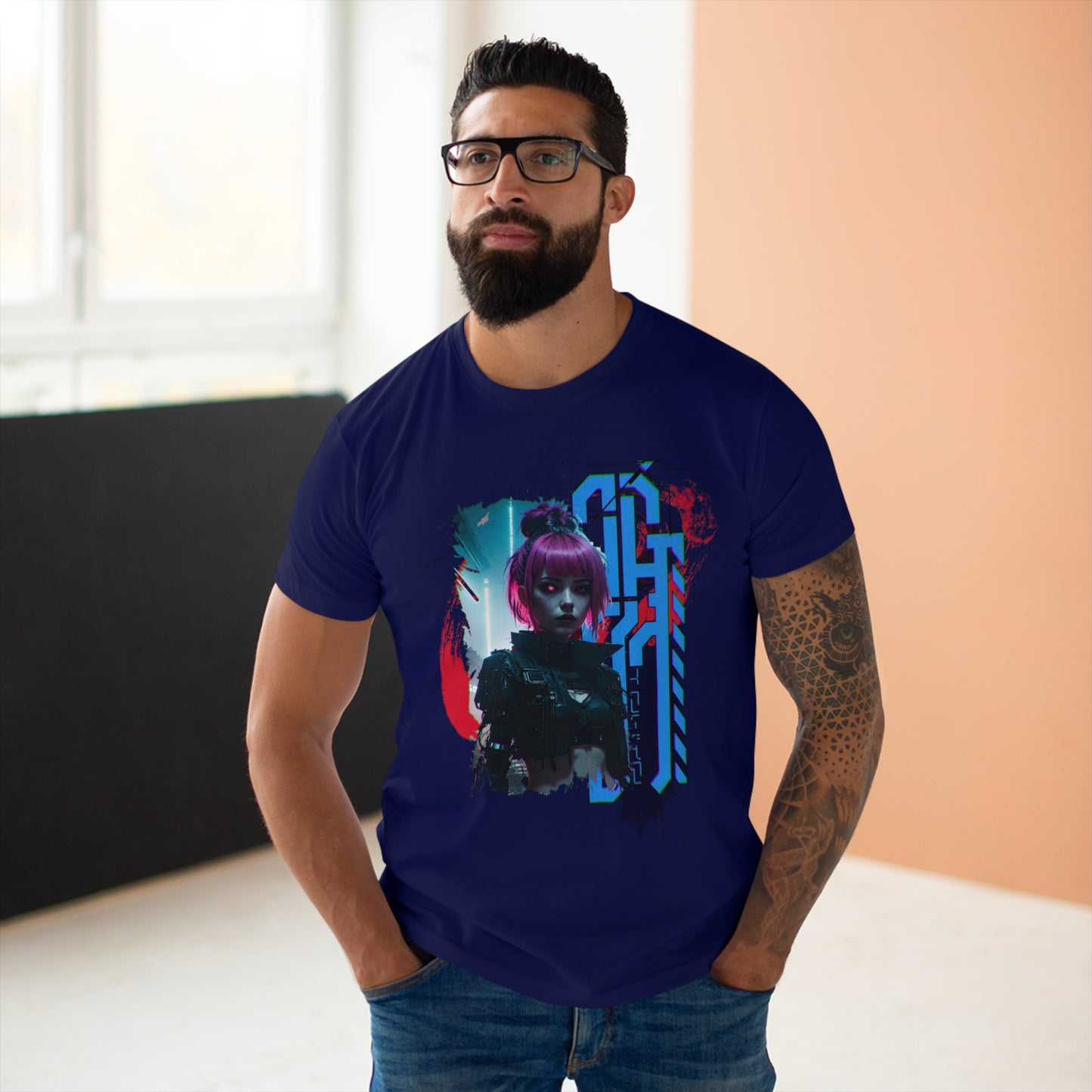 Cyberpunk Art Unisex T-Shirt, Streetwear Tee, Graphic Shirt, Gift for Him, Festival Apparel, Tech-Inspired Fashion