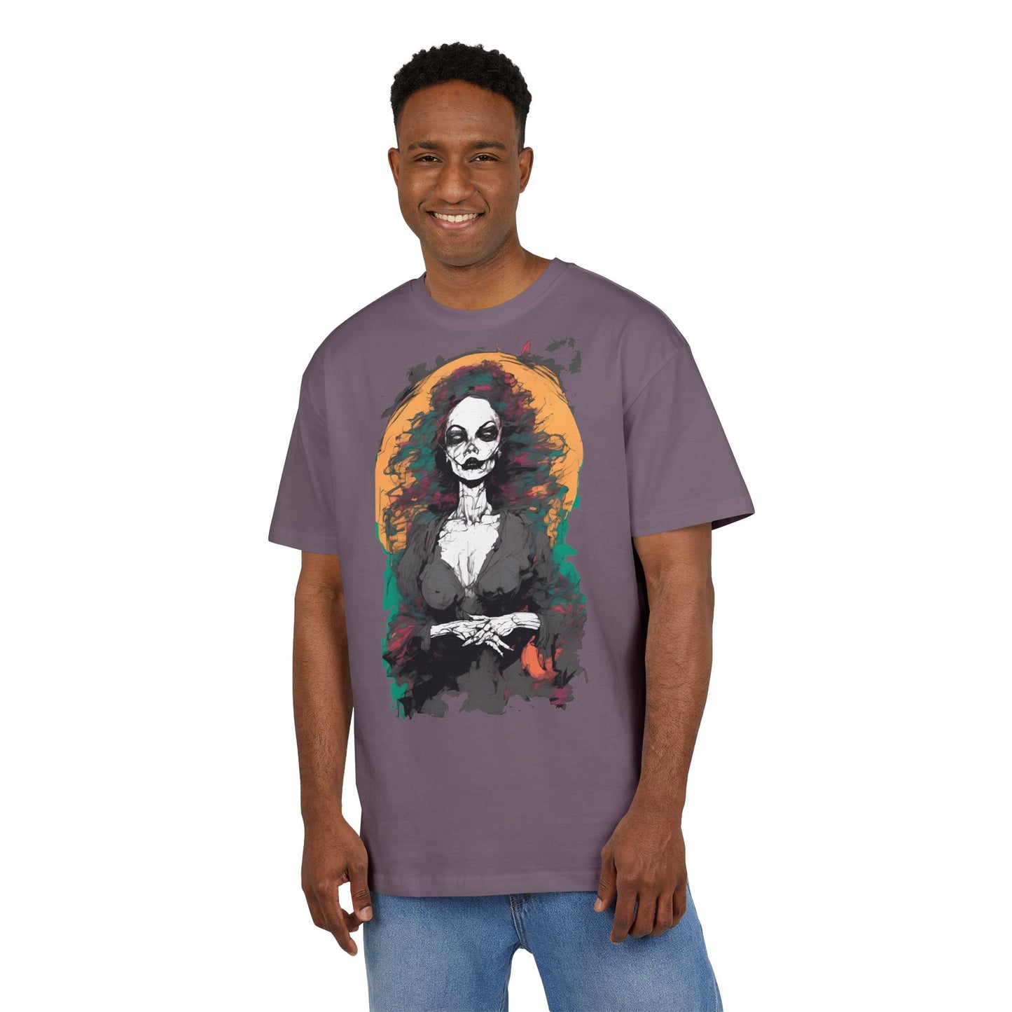 Gothic Art Oversized Tee - Perfect for Halloween Celebrations, Casual Outfits, Gift for Art Lovers, Unique Graphic Tee, Spooky Style