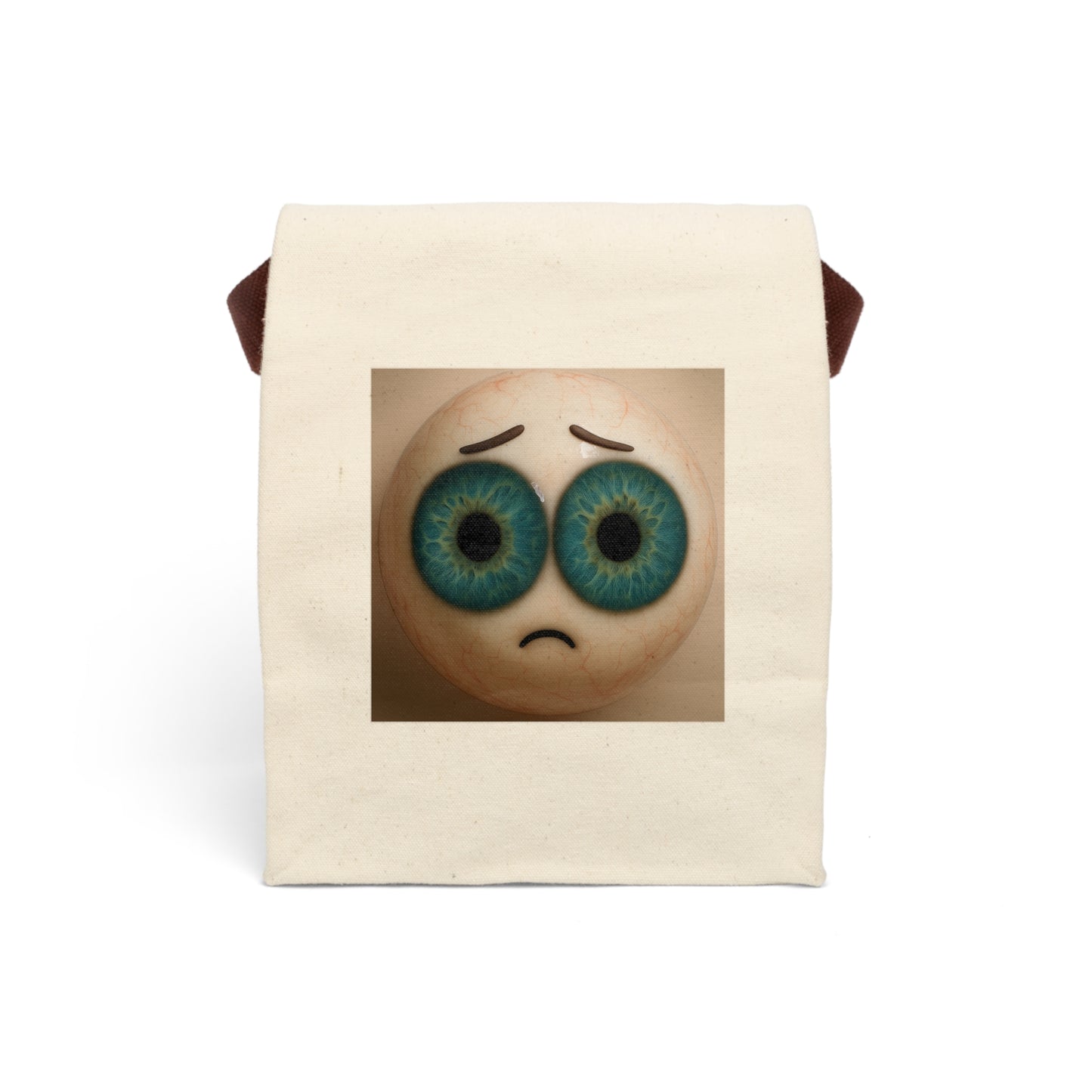 Whimsical Canvas Lunch Bag with Fun Eye Design, Cute Lunch Tote, Eco-Friendly Lunch Bag, Perfect for Kids, School, Picnics, Gifts
