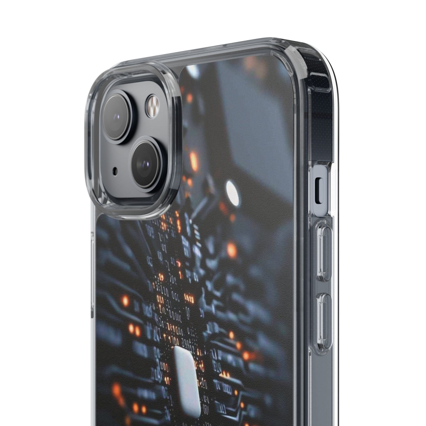 Clear Phone Case with Cyber Print