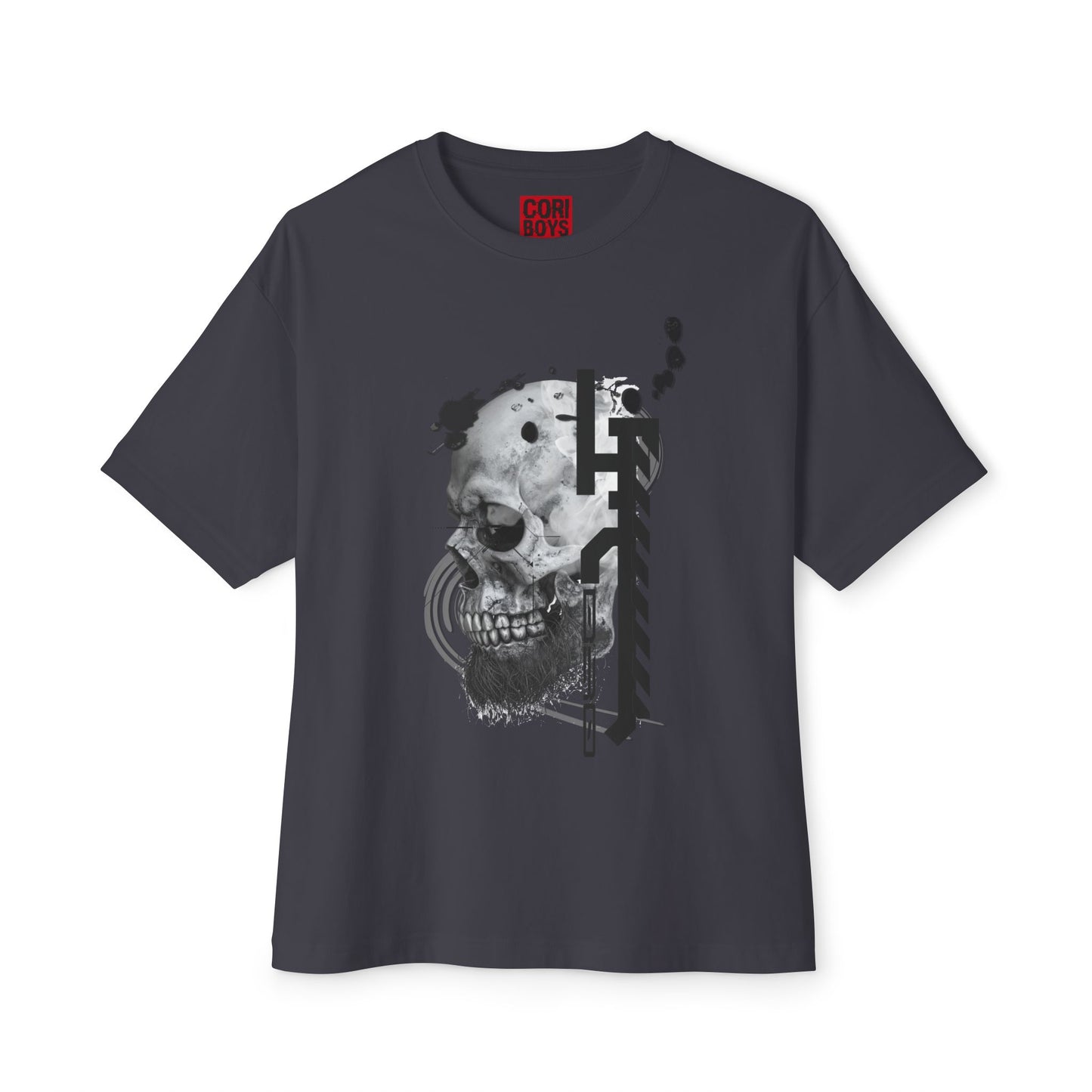 Gothic Skull Oversized Tee, Unisex Graphic T-Shirt, Edgy Streetwear Top, Alternative Fashion Apparel, Casual Wear for Events