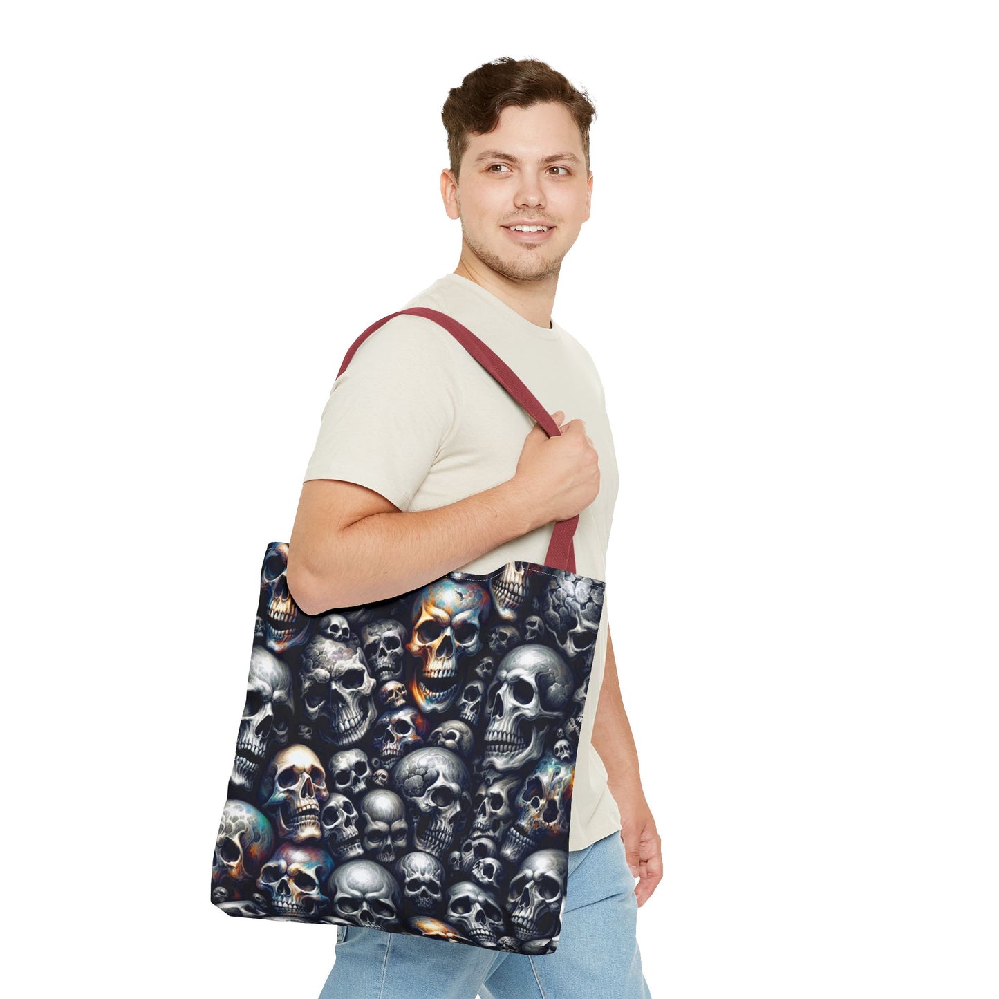 Gothic Skull Tote Bag | Gift for Halloween, Alternative Fashion, Edgy Eco-Friendly Bag, Casual Everyday Use