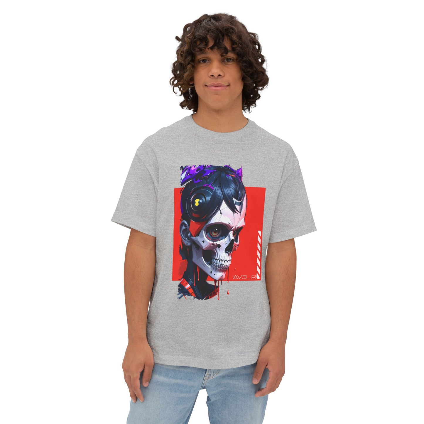 Edgy Oversized Tee with Skull Design, Streetwear Shirt for Art Lovers, Unisex Graphic Tee, Halloween Apparel, Trendy Casual Wear