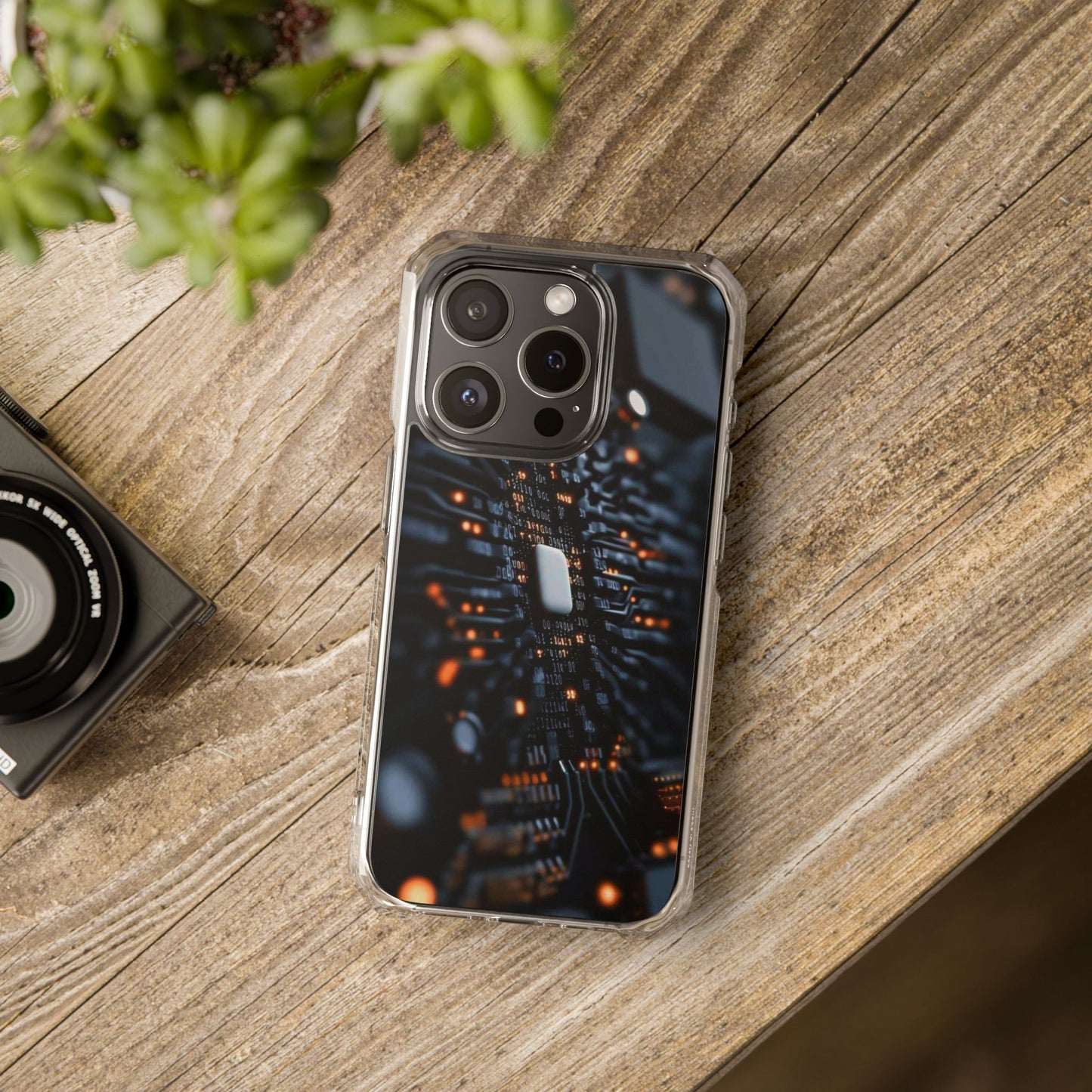 Magnetic Clear Impact Phone Case - Tech-Inspired Design, Perfect for Gadget Lovers, Birthday Gift, Tech Accessories, Durable Protection