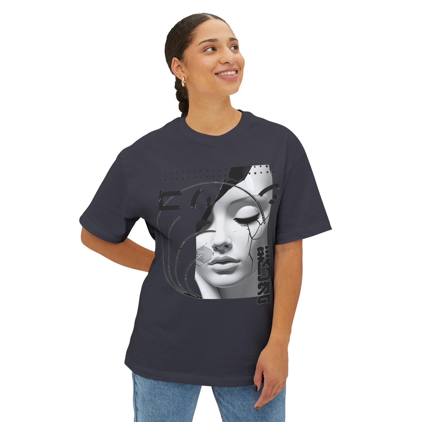 Chic Graphic Tee, Casual Fashion Shirt, Summer Outfit Top, Gift for Her, Artistic Oversized T-Shirt