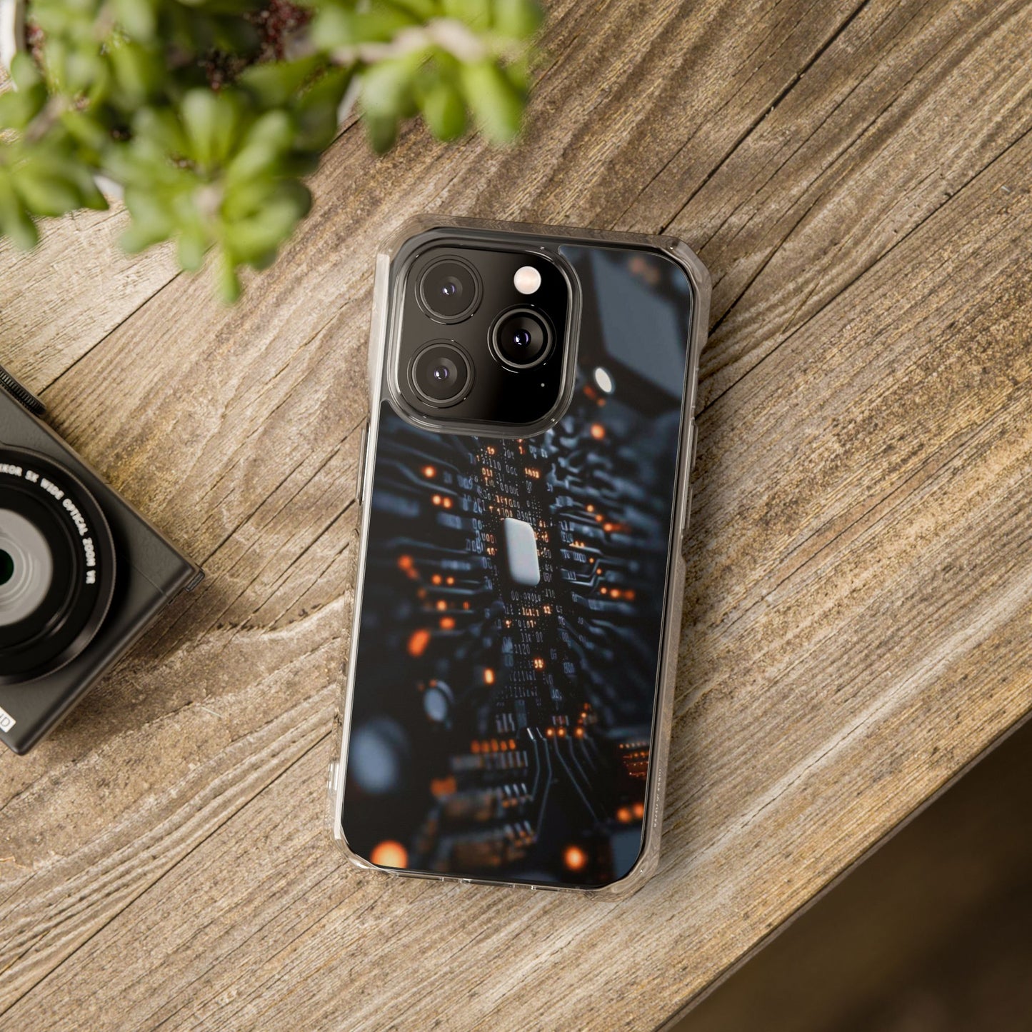 Magnetic Clear Impact Phone Case - Tech-Inspired Design, Perfect for Gadget Lovers, Birthday Gift, Tech Accessories, Durable Protection
