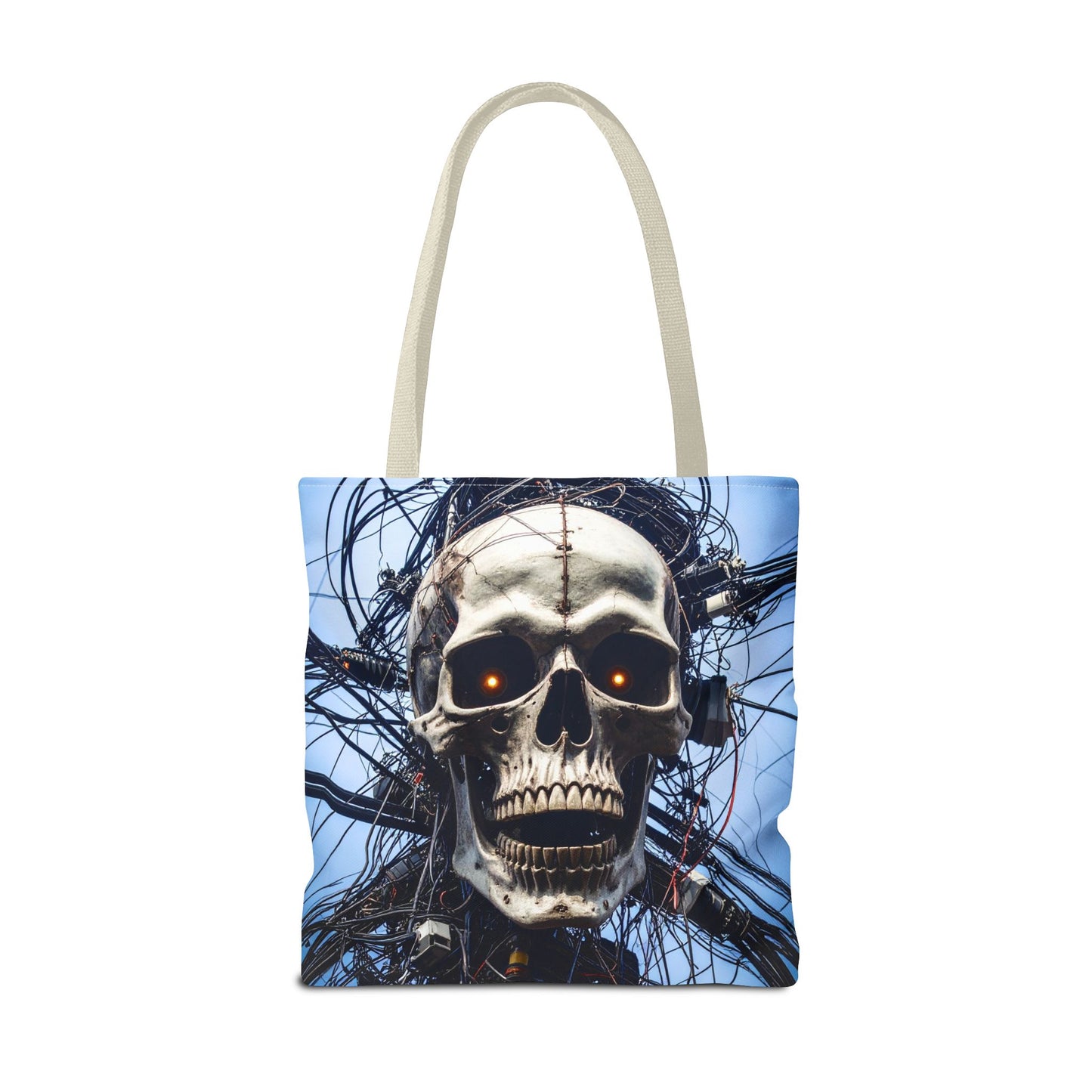 Gothic Skull Tote Bag, Gift for Halloween, Edgy Fashion Accessory, Unique Shopping Bag, Cool Graphic Reusable Tote