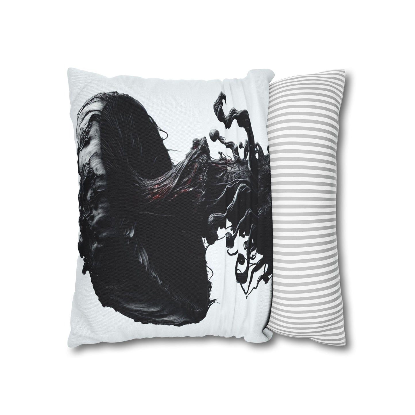 Gothic Mushroom Pillowcase | Dark Art Decor, Home Accent, Unique Gift, Black and White Throw Pillow, Living Room Decor
