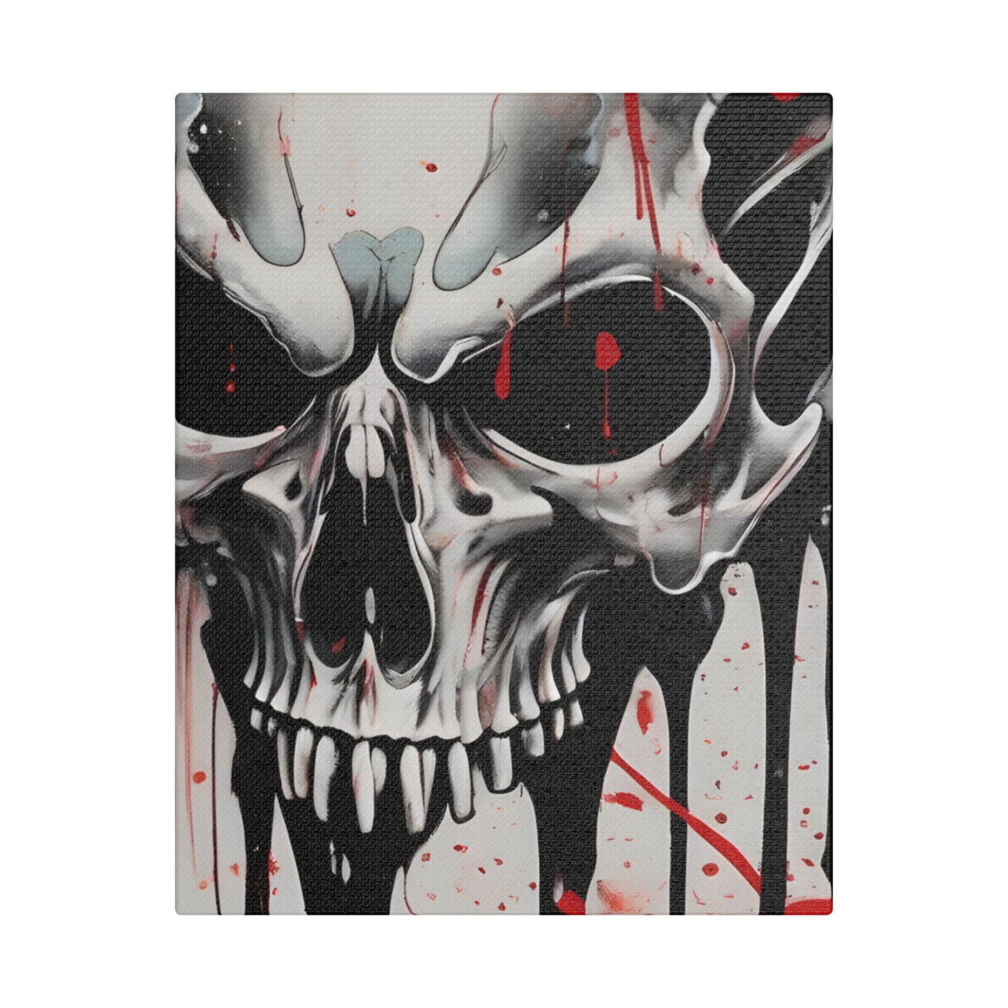 Skull Canvas Art, Edgy Wall Decor for Gothic, Halloween, and Alternative Aesthetics, Perfect for Home or Studio