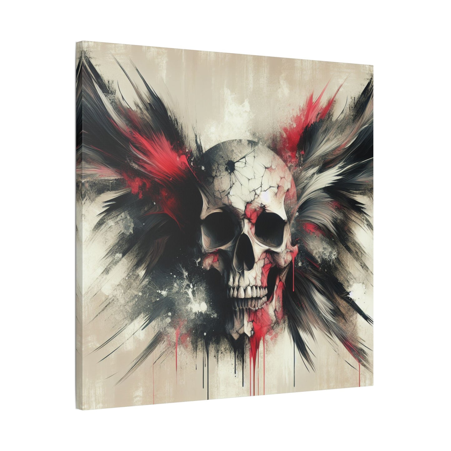 Gothic Skull Wall Art, Dark Art Canvas, Edgy Home Decor, Unique Gift for Halloween, Metalhead Wall Piece