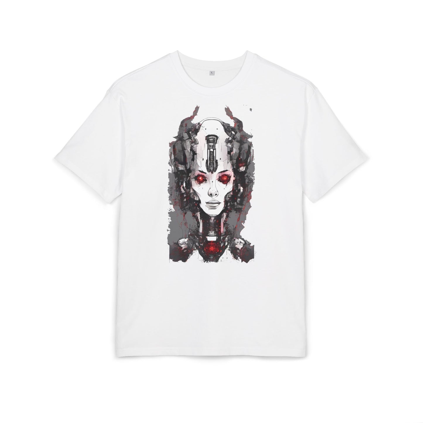 Futuristic Graphic Tee, Unique Oversized T-Shirt, Stylish Casual Wear, Perfect Gift for Art Lovers, Bold Design for Teens