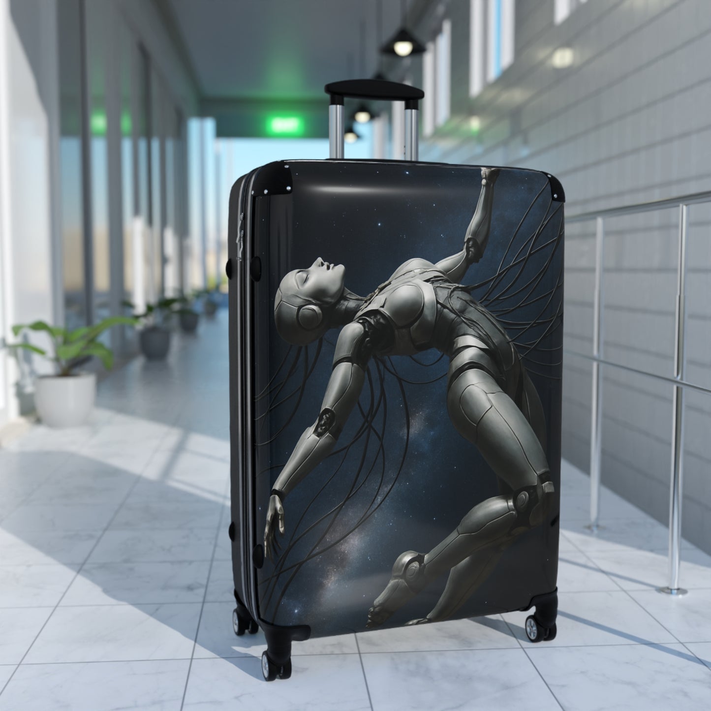 Cosmic Art Suitcase, Unique Travel Luggage, Starry Night Carry-On, Sci-Fi Baggage, Geeky Gift for Travelers