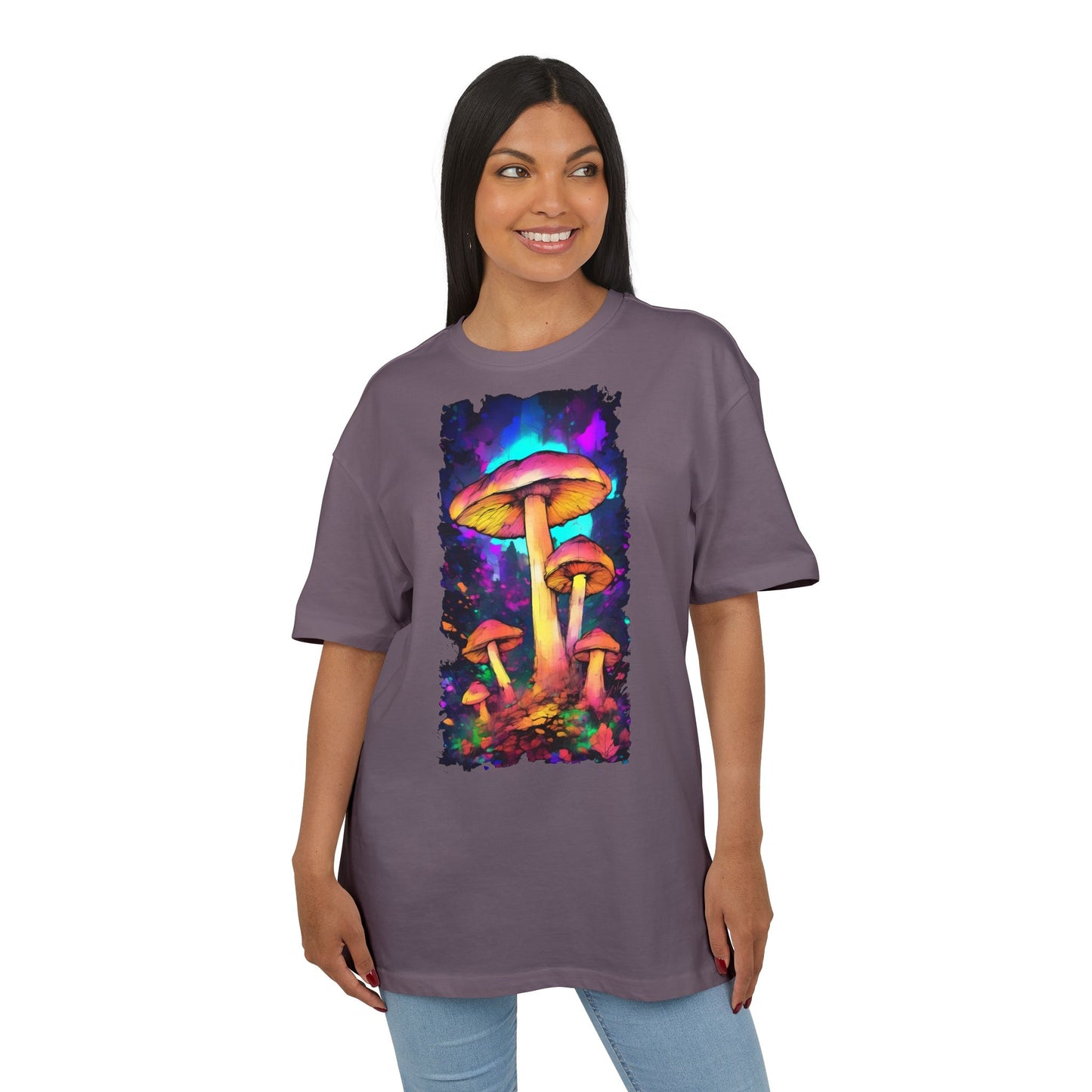 Psychedelic Mushroom Oversize Tee, Unisex Graphic Tee, Casual Summer Shirt, Gift for Nature Lovers, Festival Fashion