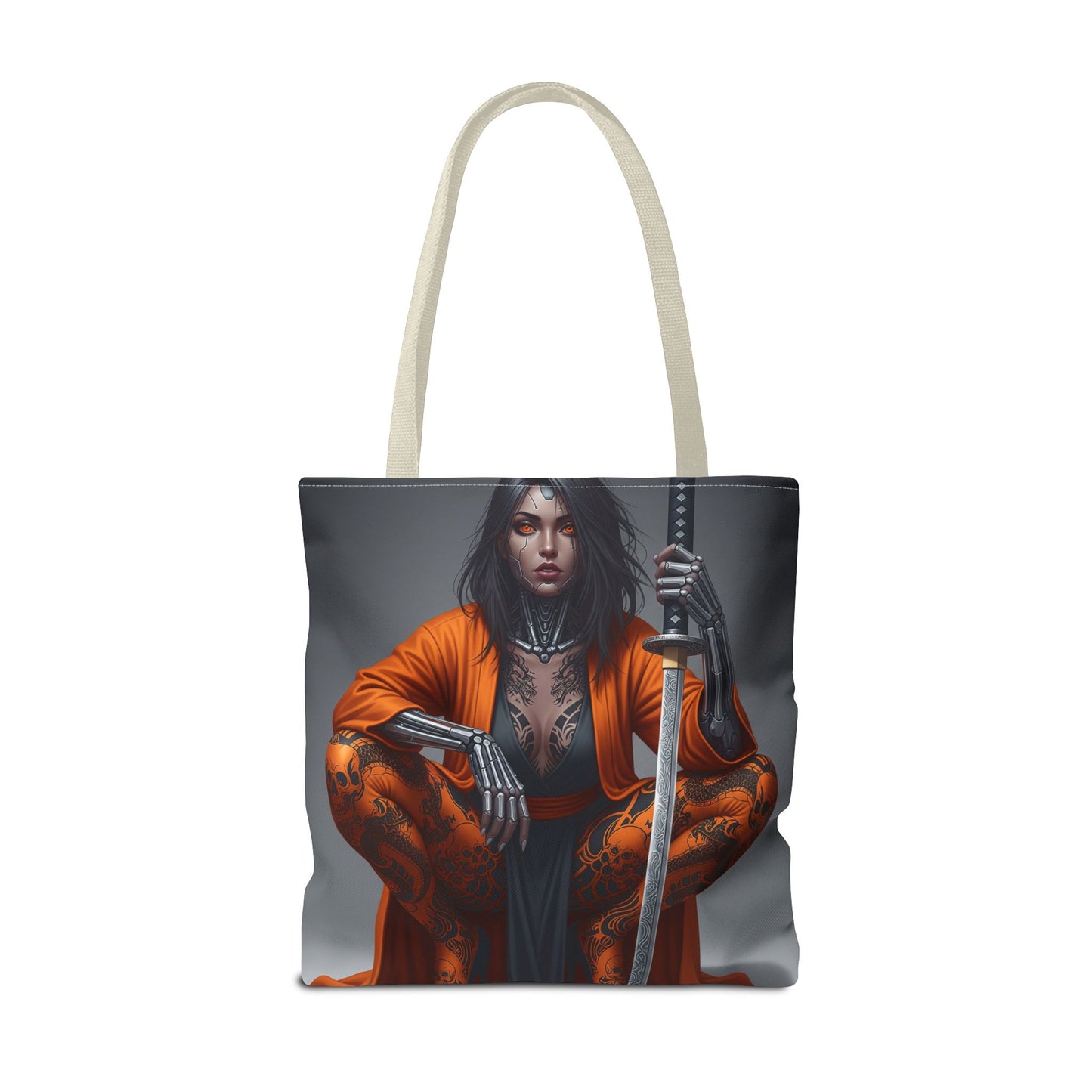 Fierce Samurai Tote Bag | Stylish AOP Bag for Anime Lovers | Perfect for Everyday, Shopping, or Gifts | Unique and Bold Design