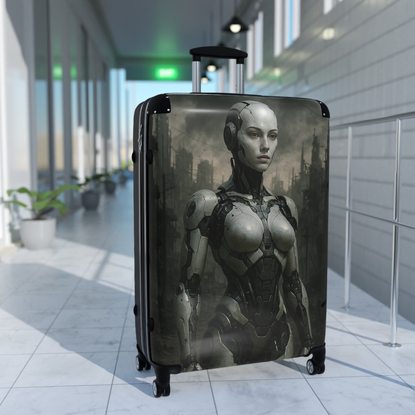 Futuristic Robot Suitcase | Travel Gear, Luggage, Gift for Tech Lovers, Adventure Bag, Unique Travel Accessories