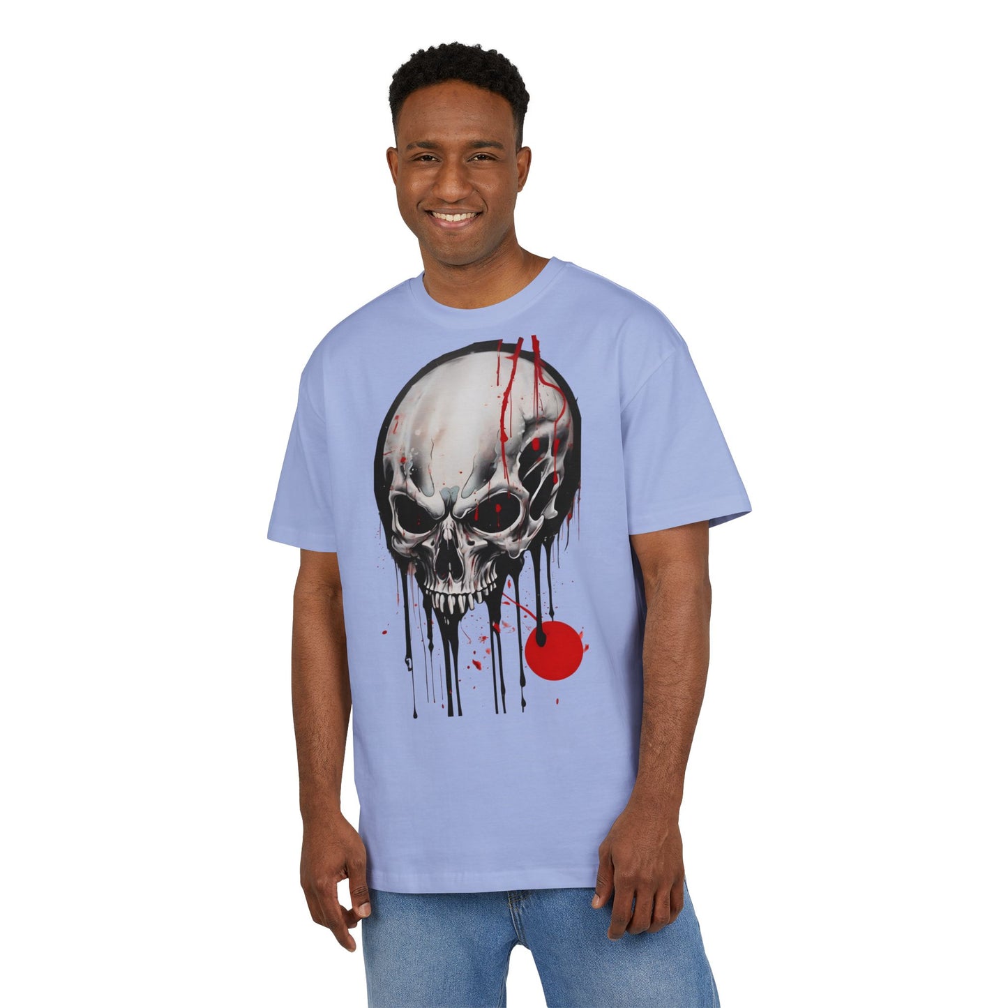 Gothic Skull Oversized Tee - Trendy Streetwear for Music Lovers, Grunge Style, Halloween Costume, Alternative Fashion, Graphic Tee