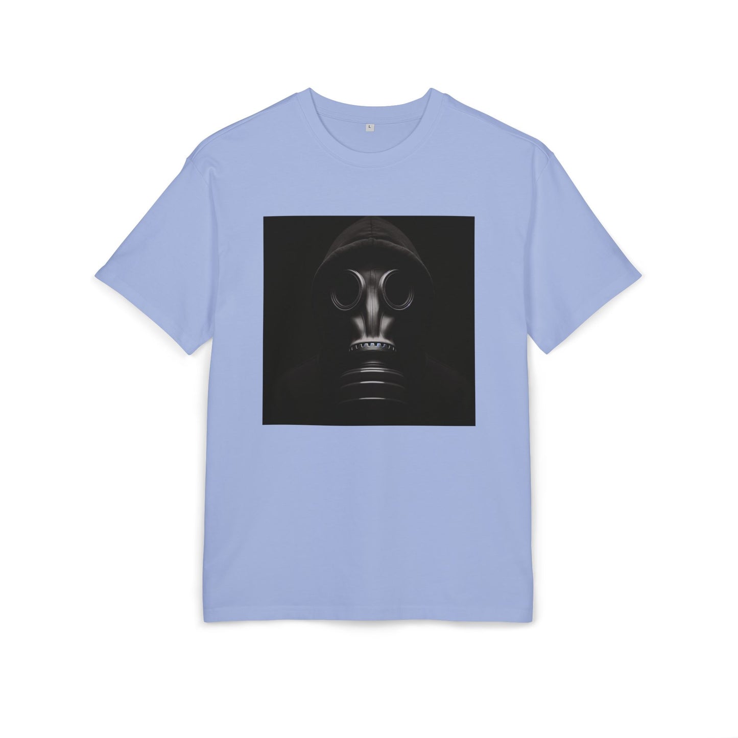 Unisex Heavy Oversize Tee with Bold Gas Mask Design, Streetwear, Artistic Tee, Gift for Trendsetters, Casual Wear, Grunge Fashion
