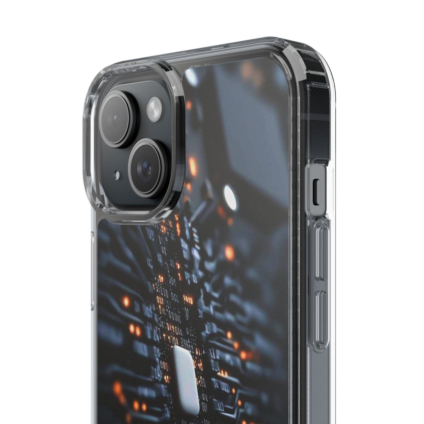 Clear Phone Case with Cyber Print