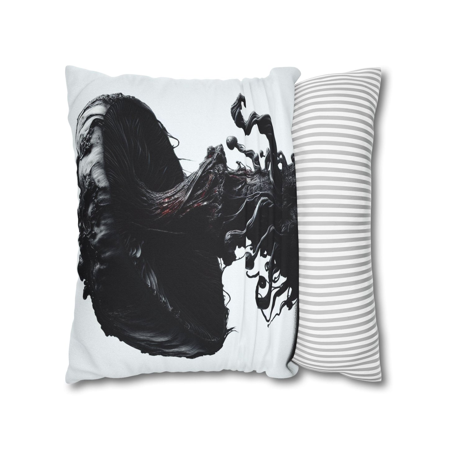 Gothic Mushroom Pillowcase | Dark Art Decor, Home Accent, Unique Gift, Black and White Throw Pillow, Living Room Decor