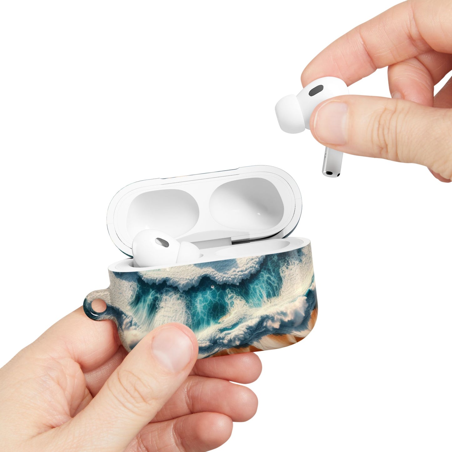 Ocean Wave AirPod Case - Waterproof Protection, Trendy Accessories for Summer, Beach Lover Gift, Cute Tech Cover, Tropical Aesthetic