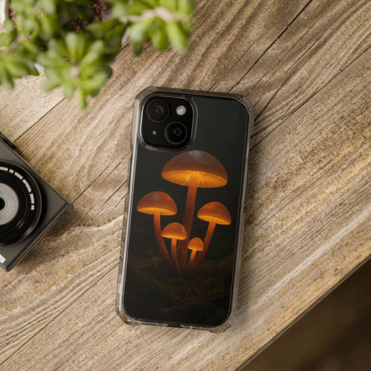 Magnetic Clear Impact Cases, Mushroom Phone Case, Eco-Friendly Phone Cover, Unique Phone Accessories, Gift for Nature Lovers, Artistic